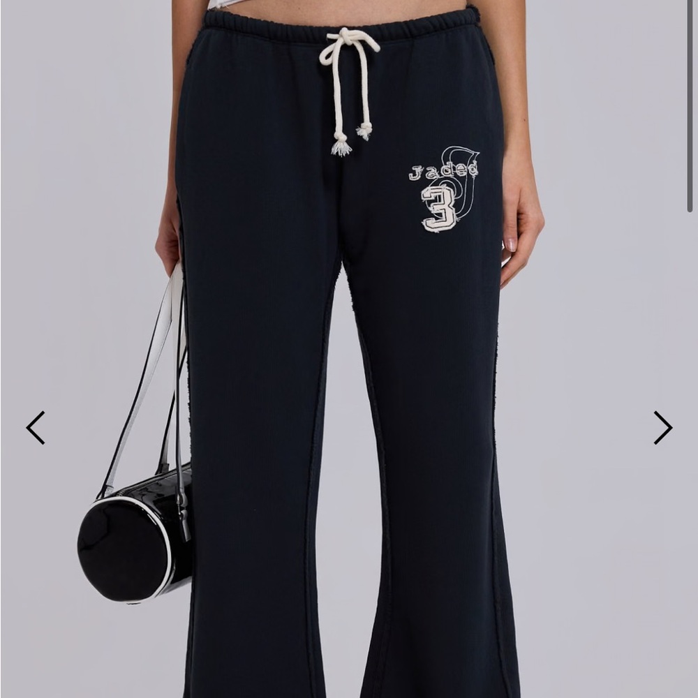 Jaded London Cleo Slouchy Bootcut Jogger in Black - Picture 3 of 6